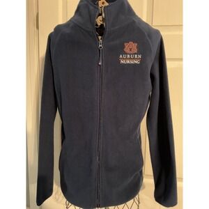 White Cross Auburn Nursing Full Zip Fleece Jacket Mens Medium Navy Blue 448